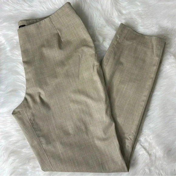 Lafayette 148 New York Wool Blend Straight Leg Trousers Khaki Size 6 - Picture 6 of 7